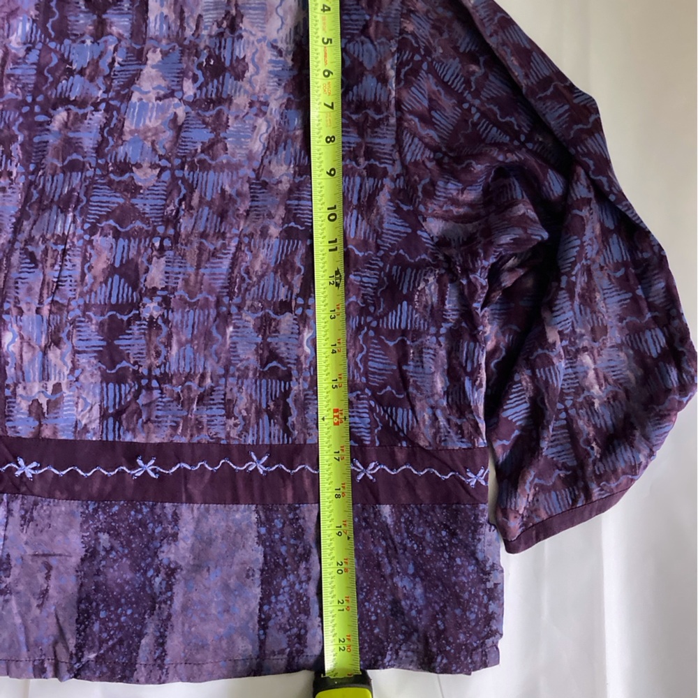 Red’s Threads women’s 1X button down Top , Batik look, Vintage Boho, Renaissance - Picture 4 of 12
